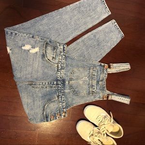 Acid Washed Jean Overalls